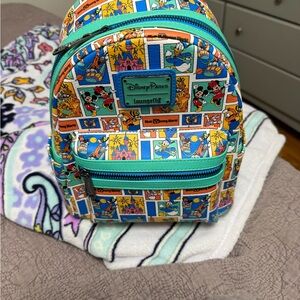 Loungefly Disney Parks Teal Cartoon Mini Backpack
